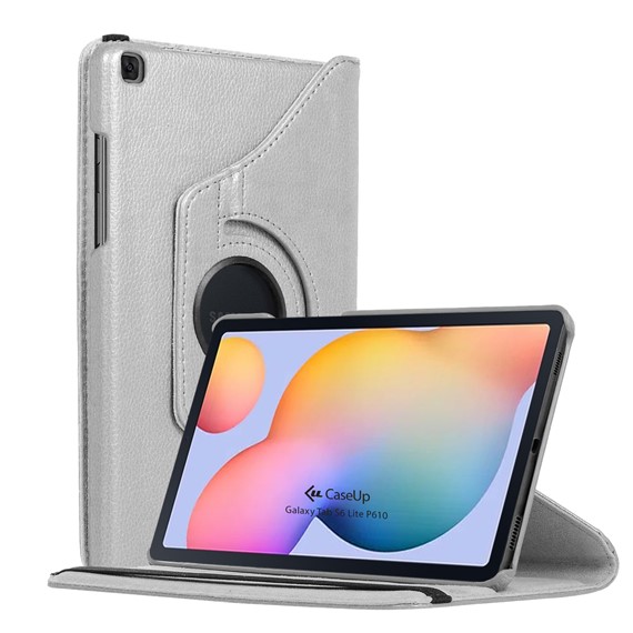 Samsung Galaxy Tab S6 Lite 10 4 P610 Kılıf CaseUp 360 Rotating Stand Gümüş 1